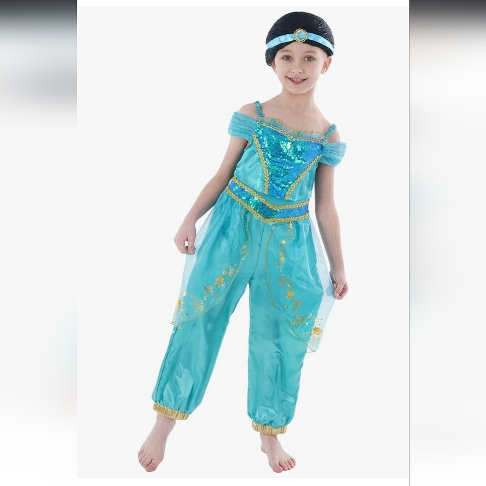 Princess Jasmine Costume with Headband and Braid - Picture 2 of 16